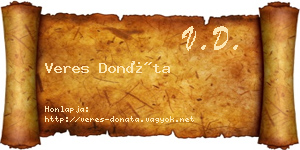 Veres Donáta névjegykártya